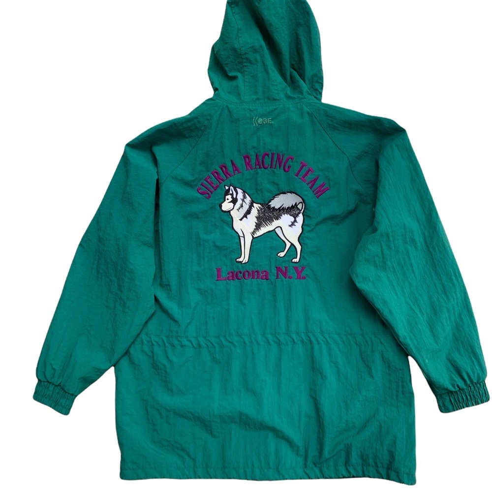 Vintage Embroidered Sierra Racing Team Siberian Husky Windbreaker